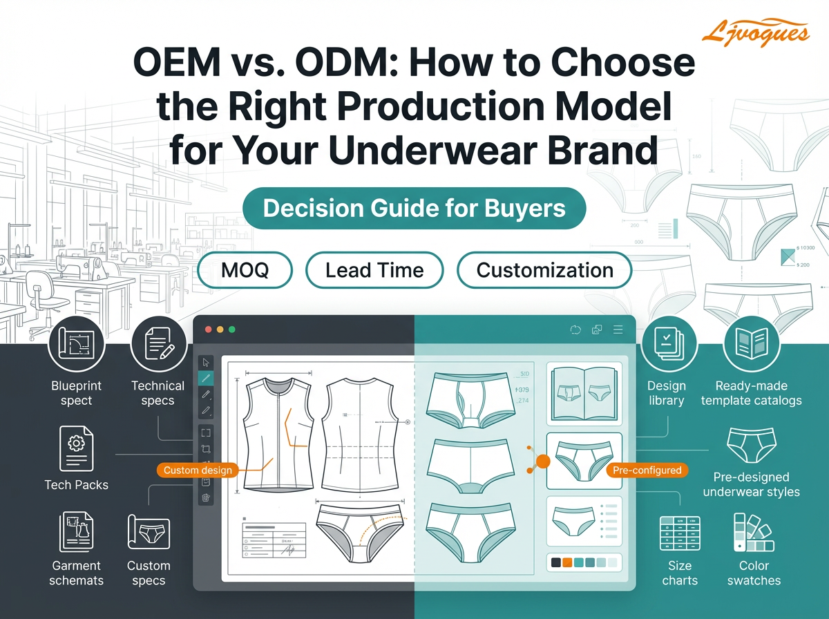 OEM versus ODM: c&oacute;mo elegir el modelo de producci&oacute;n adecuado para su marca de ropa interior