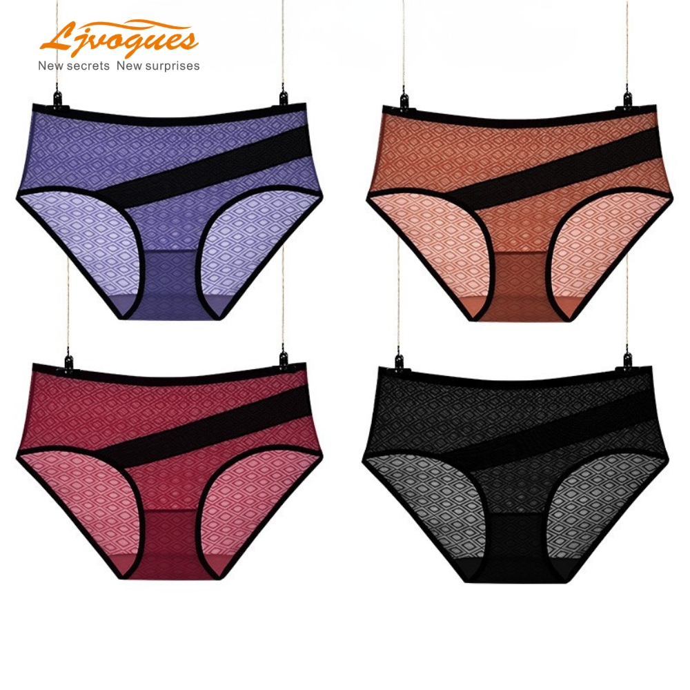 Slip rafra&icirc;chissant en maille rhombique | Taille mi-haute doubl&eacute;e en coton | 6 couleurs S–2XL | Les essentiels de l'&eacute;t&eacute; | OEM en gros