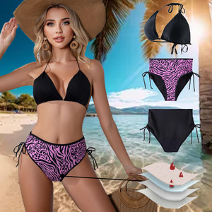 Costume da bagno sexy bikini a quattro strati Set periodo impermeabile a tenuta stagna separa costumi da bagno mestruali design comfort delle mutandine da bagno delle donne
