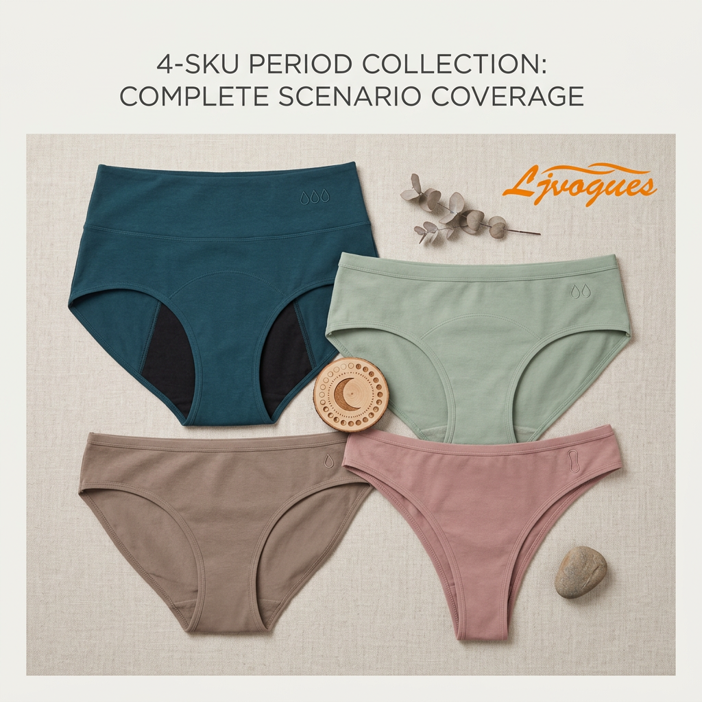 A cole&ccedil;&atilde;o de roupas &iacute;ntimas de per&iacute;odo de 4 SKU: como cobrir cada cen&aacute;rio com estoque m&iacute;nimo