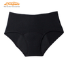 Mutandine mestruali a tenuta stagna a 4 strati | Slip mestruali in cotone a vita media ad asciugatura rapida VaporWick | TPU traspirante | Nero S–4XL | Commercio all'ingrosso OEM/ODM
