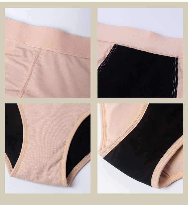 Ropa interior de &eacute;poca de bamb&uacute; de talle alto | Bragas para levantamiento de gl&uacute;teos a prueba de fugas OEM: certificaci&oacute;n OEKO-TEX, gran absorci&oacute;n de 4 tampones, cobertura extendida, S a XXL, venta al por mayor y etiqueta privada