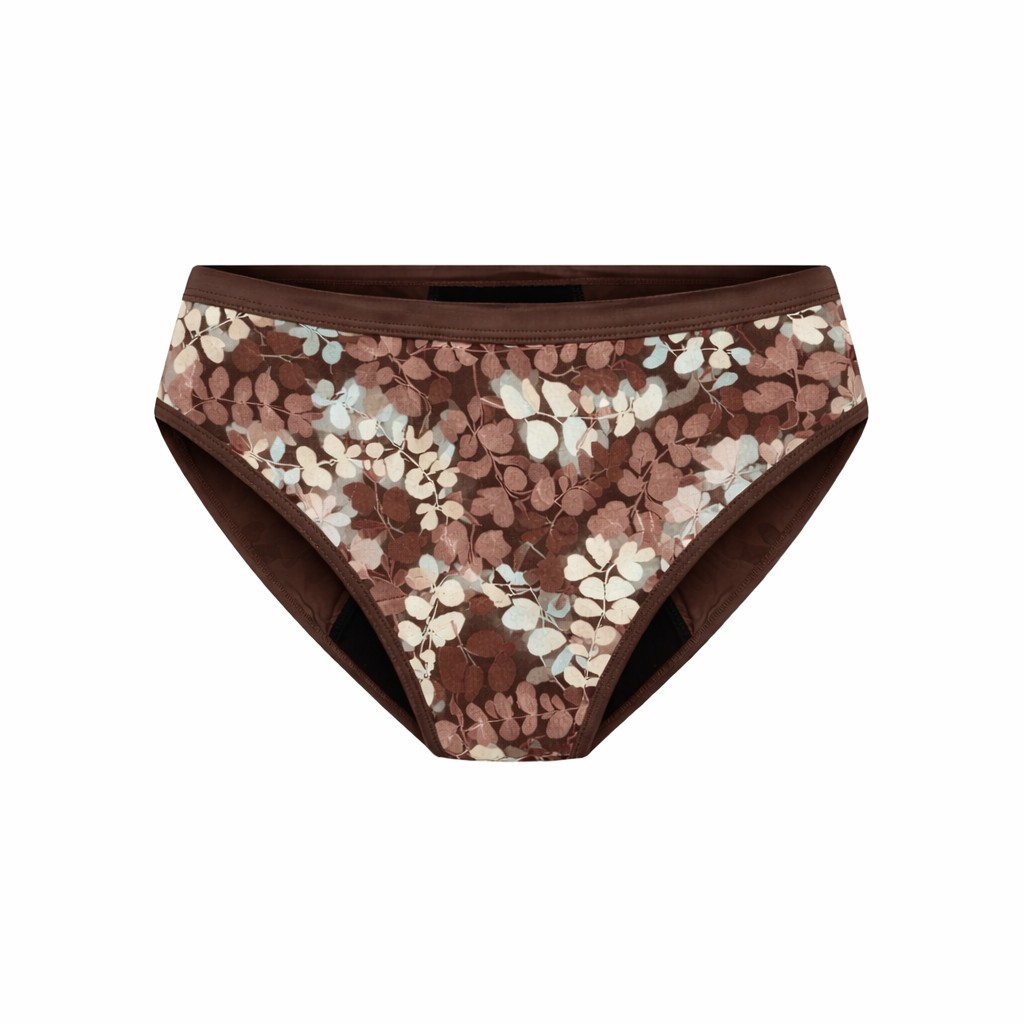 Bedrukt menstruatieondergoed voor tieners en jonge vrouwen | OEM 5-laags lekvrij biologisch katoenen middelhoge slipje - op maat gemaakte prints, lage MOQ, groothandel en private label