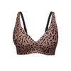 BA823 Suti&atilde; feminino com estampa de leopardo sem costura e decote em V | Bralette sem fio com almofadas semifixas | OEM/ODM atacado