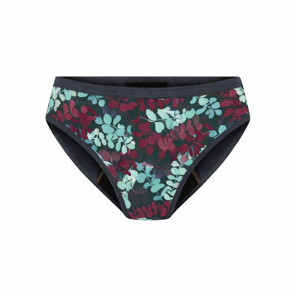 Bedrukt menstruatieondergoed voor tieners en jonge vrouwen | OEM 5-laags lekvrij biologisch katoenen middelhoge slipje - op maat gemaakte prints, lage MOQ, groothandel en private label